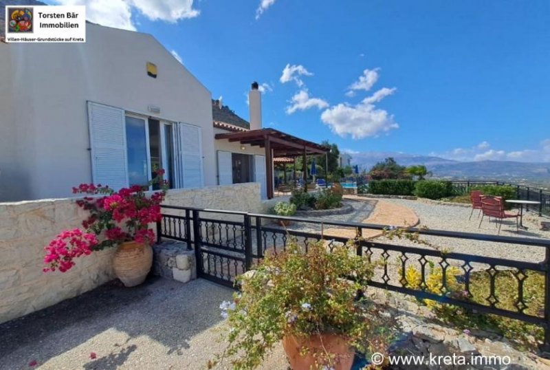 Kokkino Chorio Kreta, Kokkino Chorio eingeschossige Doppelhausvilla mit Pool und atemberaubendem Meerblick Haus kaufen